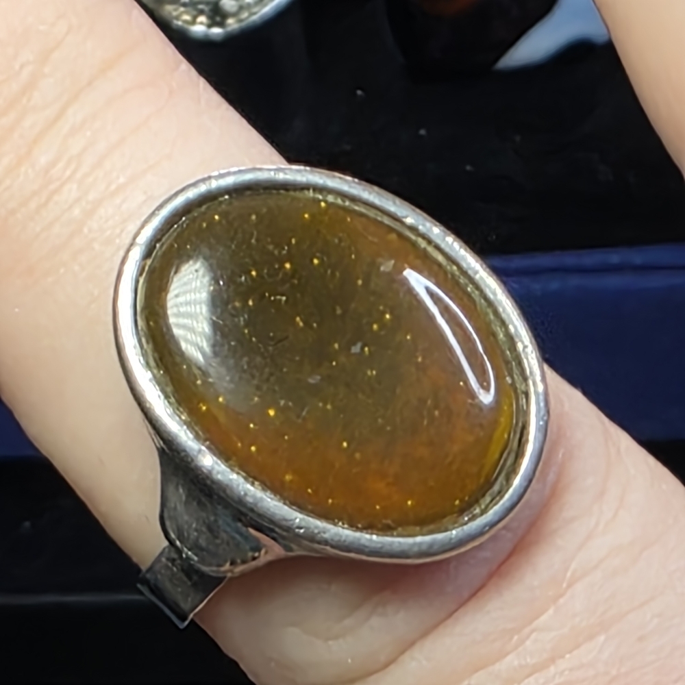 Vintage Oval Mood Ring Silver Tone Adjustable 7.5 956 - Picture 3 of 8